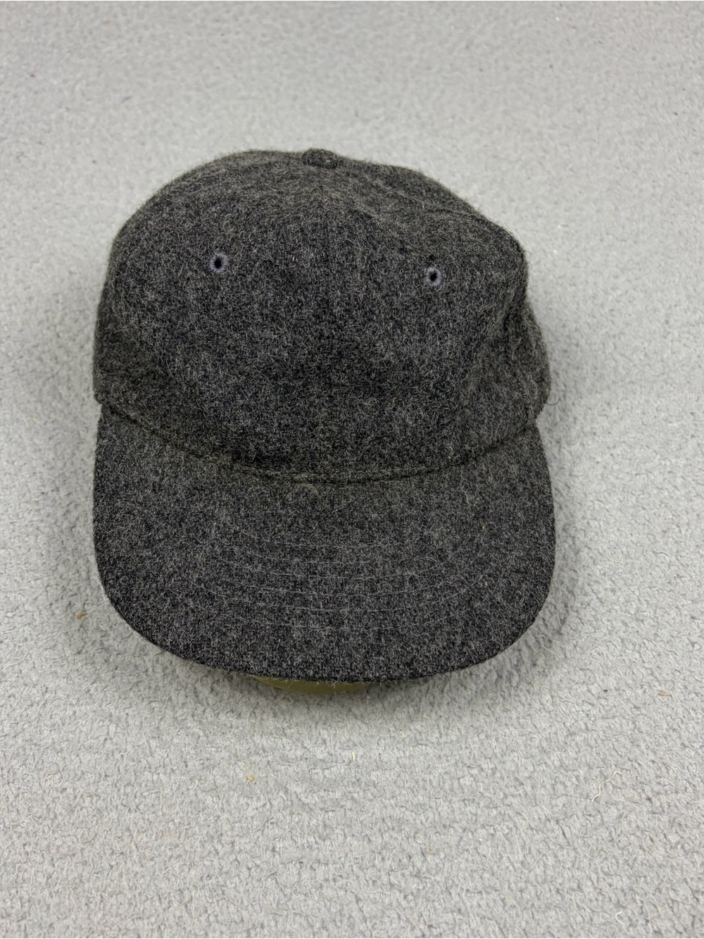 Vintage J. Crew Wool Hat Cap Charcoal Gray Adjustable Baseball Made in USA
